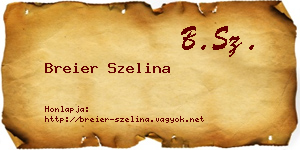 Breier Szelina névjegykártya